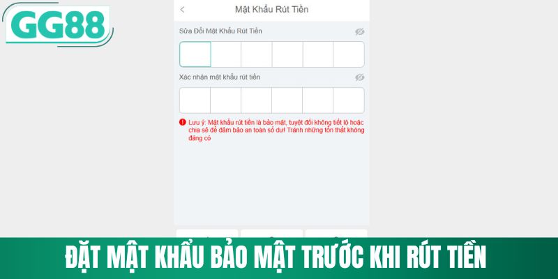 Cài đặt mật khẩu bảo mật trước khi rút