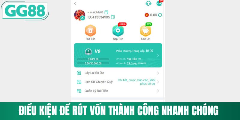 Điều kiện để rút vốn tại nhà cái mà không bị lỗi