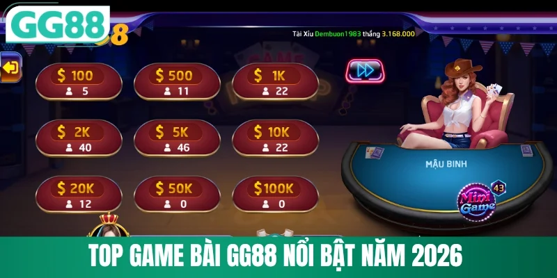 Game Bài GG88 2 Game bài GG88 với 5 trò chơi nổi bật năm 2026
